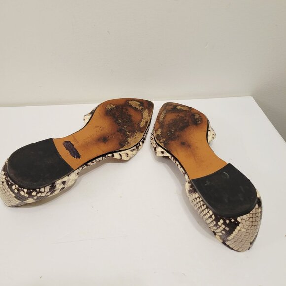 Coach Pointed Toe Slip On Flats Women Snake Print Logo Shoes Career Sz 7.5B - Picture 8 of 10